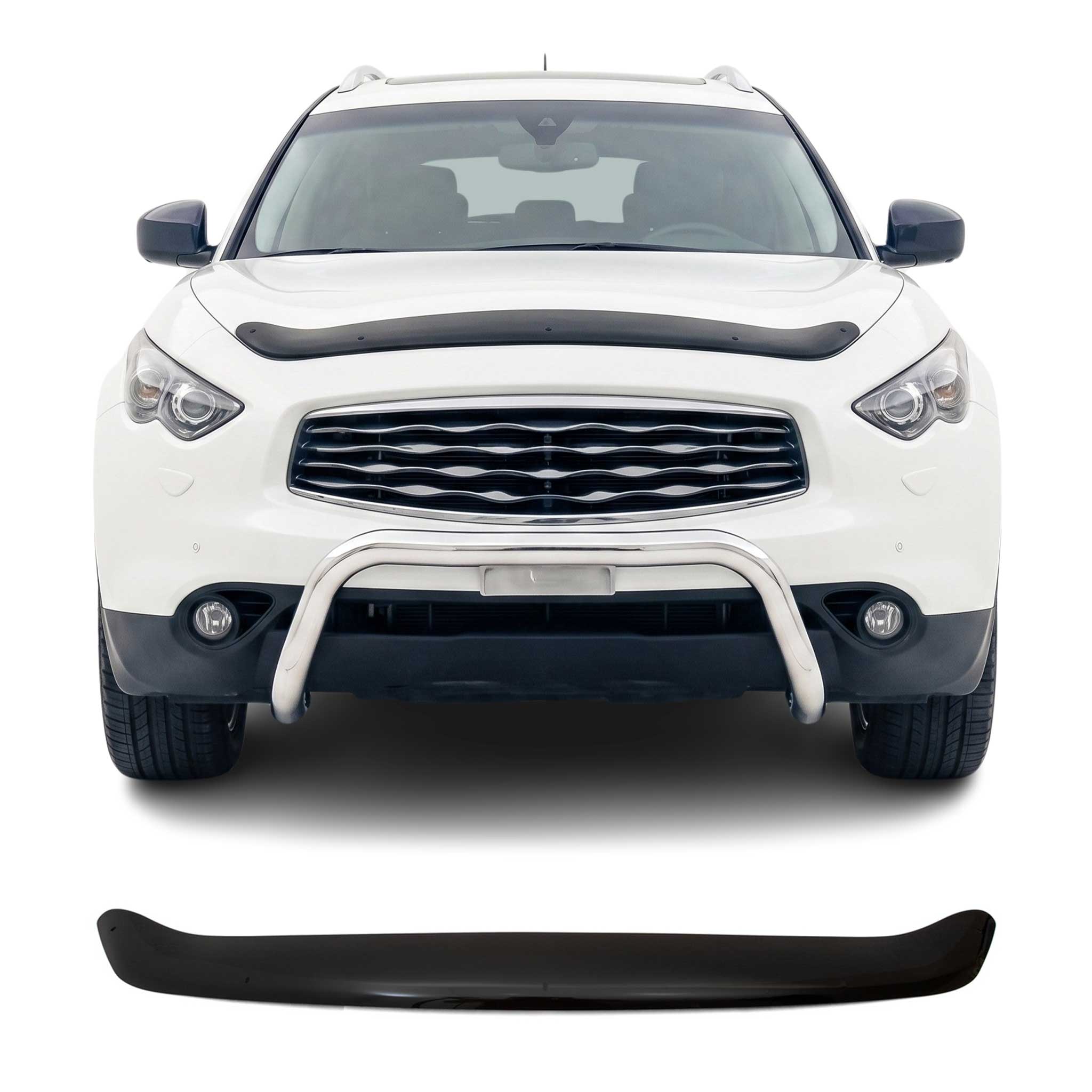 Deflecteurs d'air capot de voiture pour Infinity FX50 2009-2013 Acrylique Noir