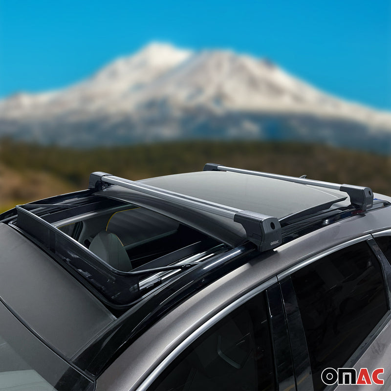Barres De Toit Transversales pour Peugeot 3008 2017-2020 Aluminium Gris ABE