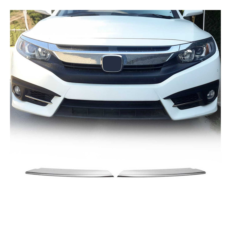 Cadres de Phare Avant - pour Honda Civic X 2016-2021 inoxy chromé