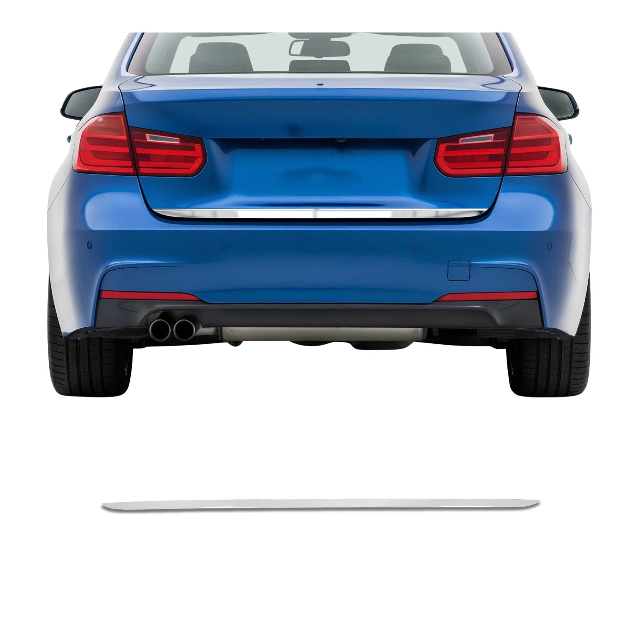 Garniture de hayon coffre pour BMW Série 3 F30 2012-2019 en acier Chromé