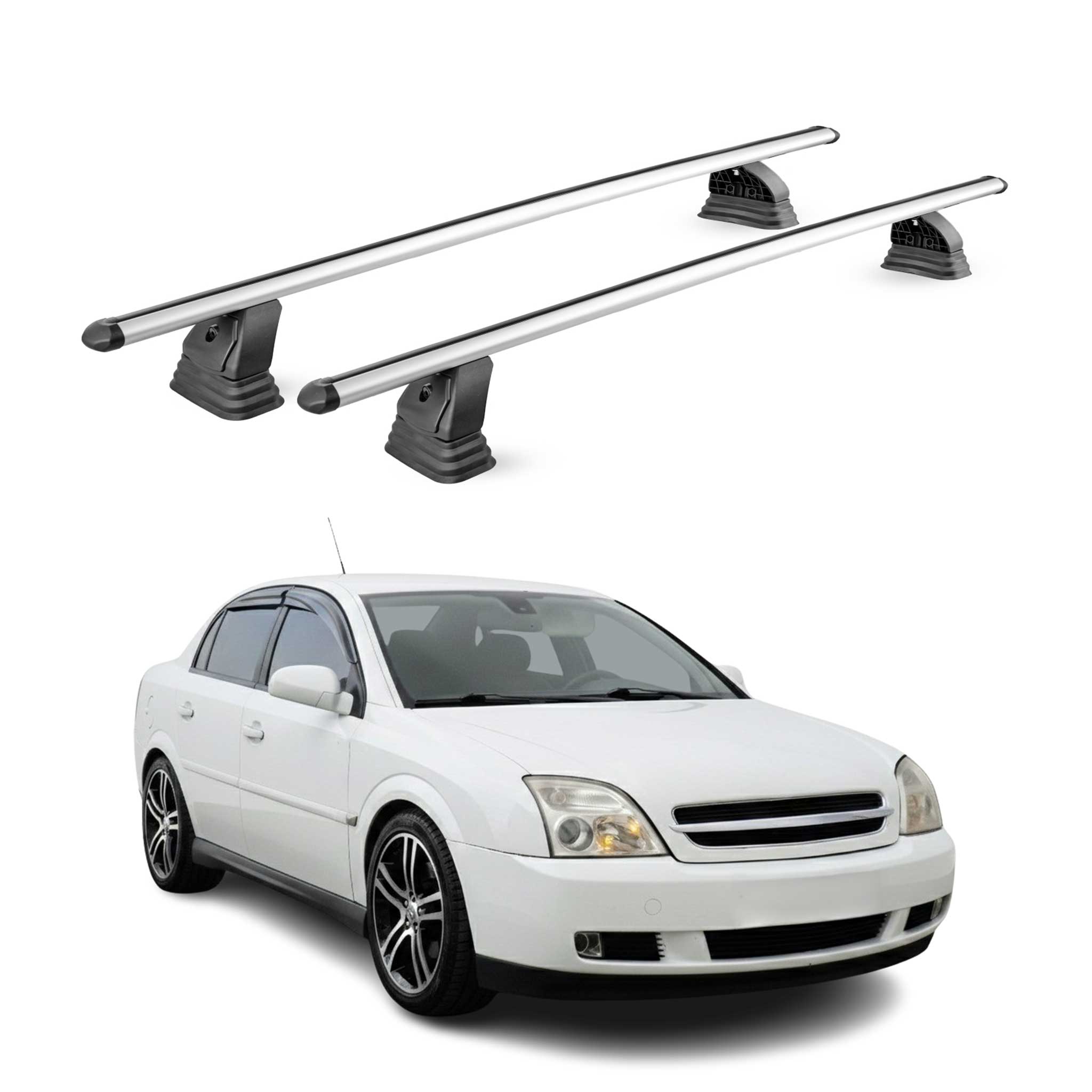 Barres de toit transversales Alu pour Opel Vectra C 2002-2008 4Portes Gris 2Pcs