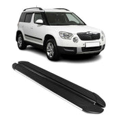 Marchepieds Latéraux pédale pour Skoda Yeti 2009-2017 Aluminium Gris Noir 2Pcs