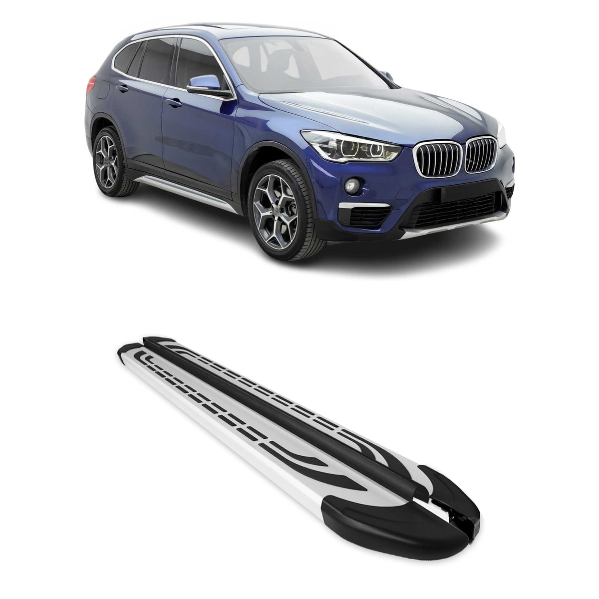 Marchepieds Latéraux pédale pour BMW X1 F48 2015-2022 Aluminium Gris 2Pcs