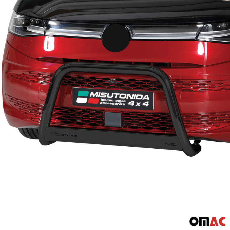 Pare-buffle Avant pour VW T7 Multivan 2022-2025 63mm en Acier Inoxydable Noir