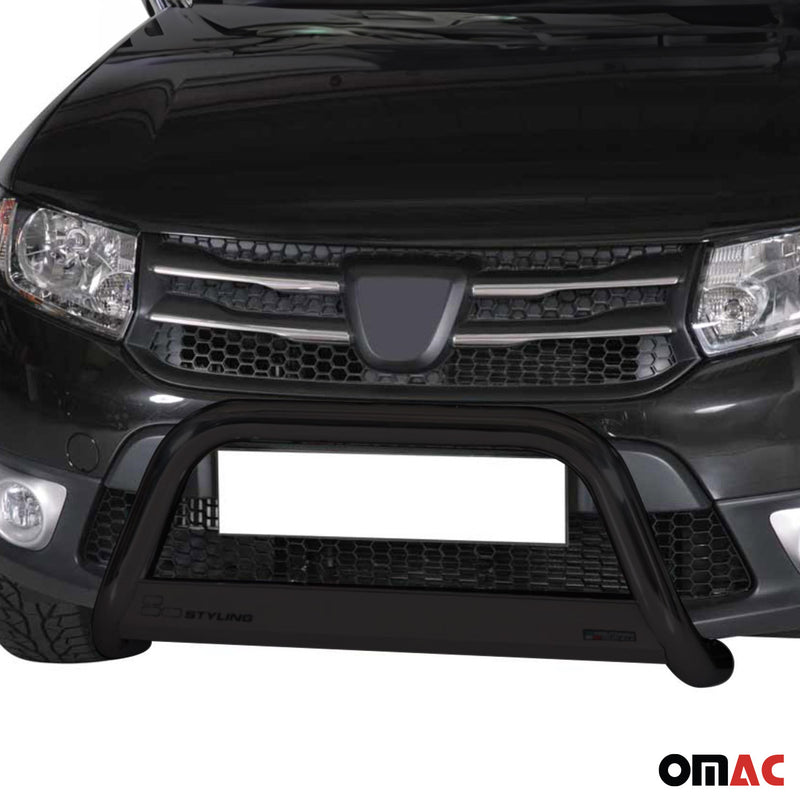 Pare-buffle Avant pour Dacia Sandero 2012-2016 63 mm en Acier Noir