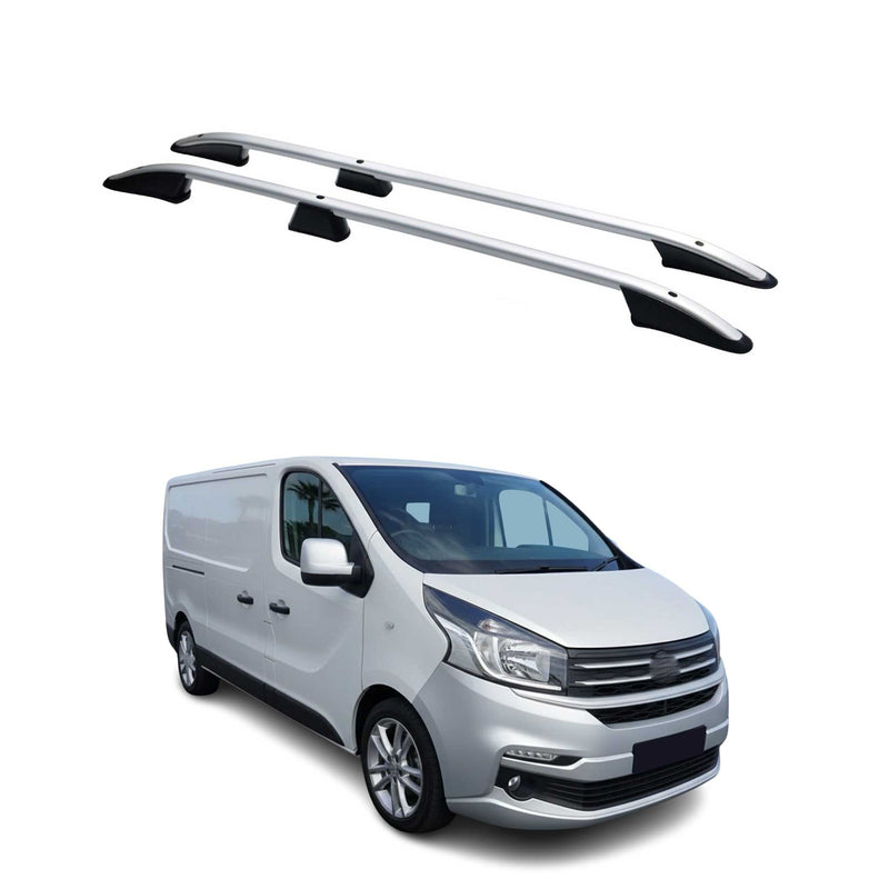 Barres de toit longitudinales pour Fiat Talento 2016-2024 L2 Long Aluminium Gris