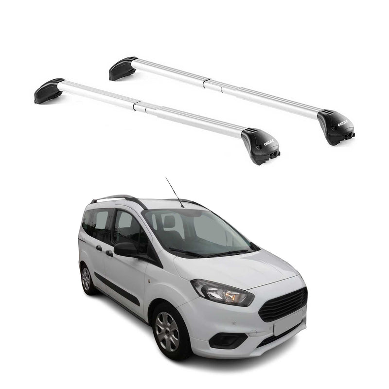 Barres de toit pour Ford Courier Tourneo 2013-2025 3-5P Gris Argenté 2x ABE