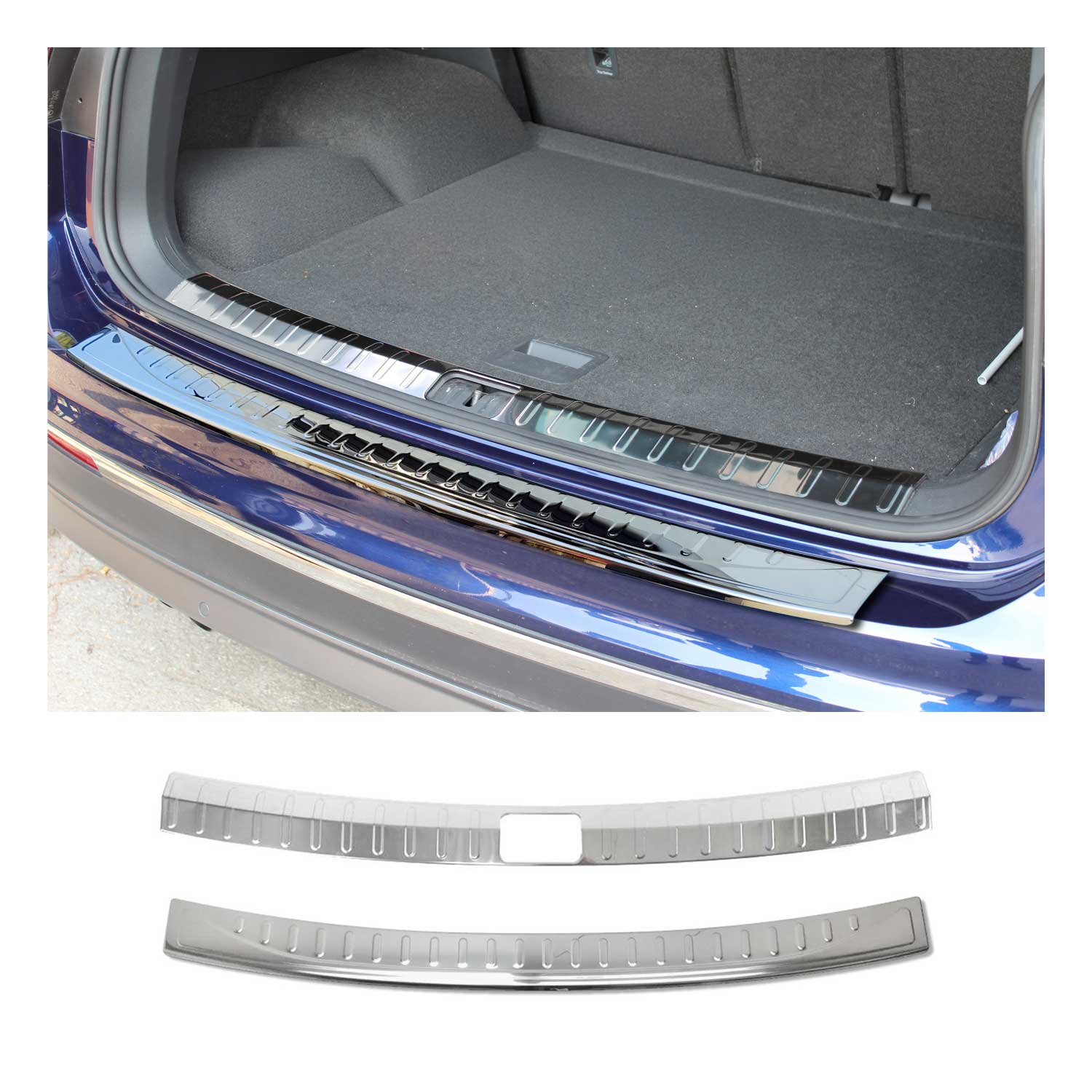 Protection Seuil de Pare-chocs Arriére kit pour VW Tiguan 2016-2024 Acier Inox