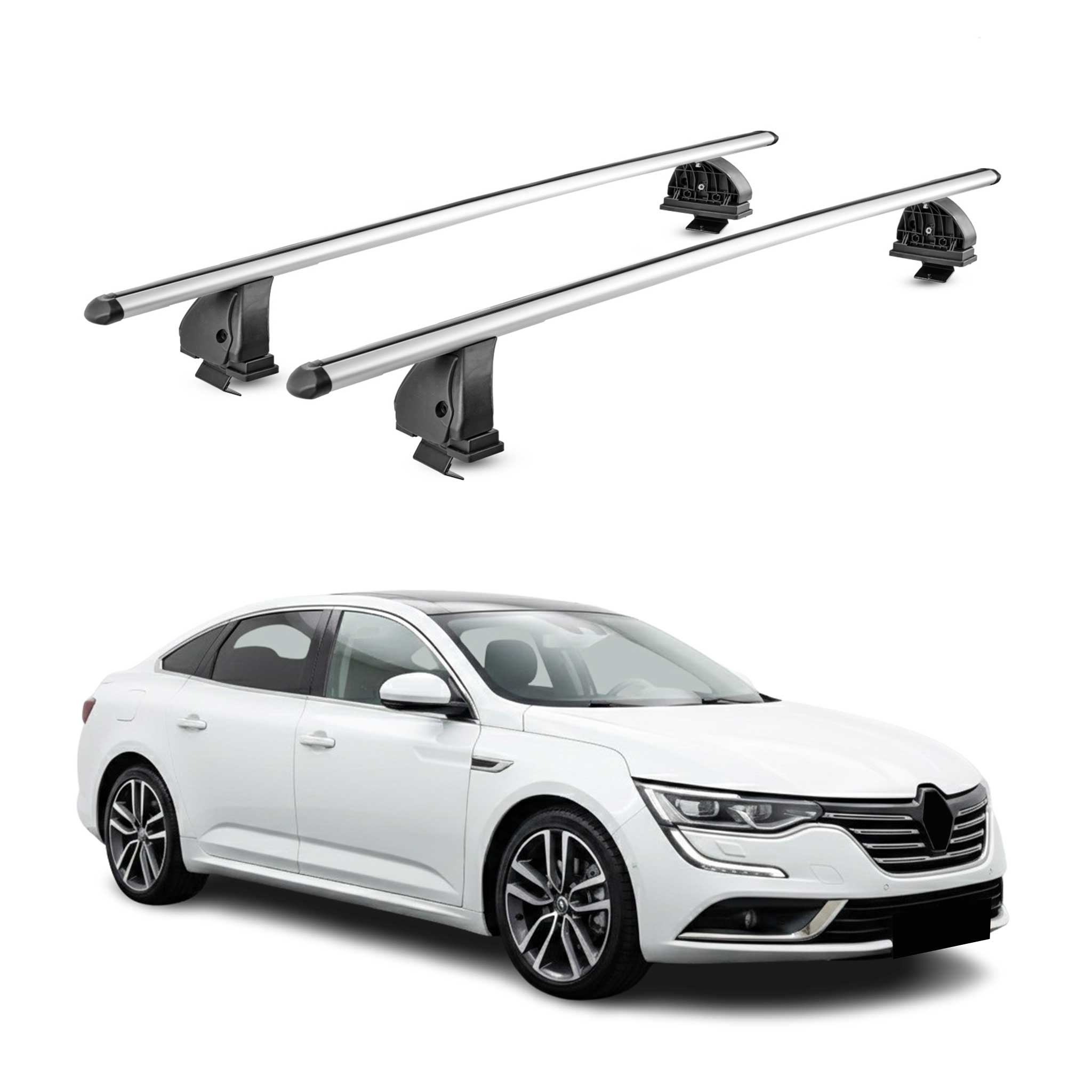 Barres de toit transversales Alu pour Renault Talisman Berline 2015-2022 Gris 2x