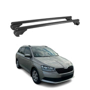 Barres de toit Transversales pour Skoda Fabia III Break 2014-2021 Aluminium Noir