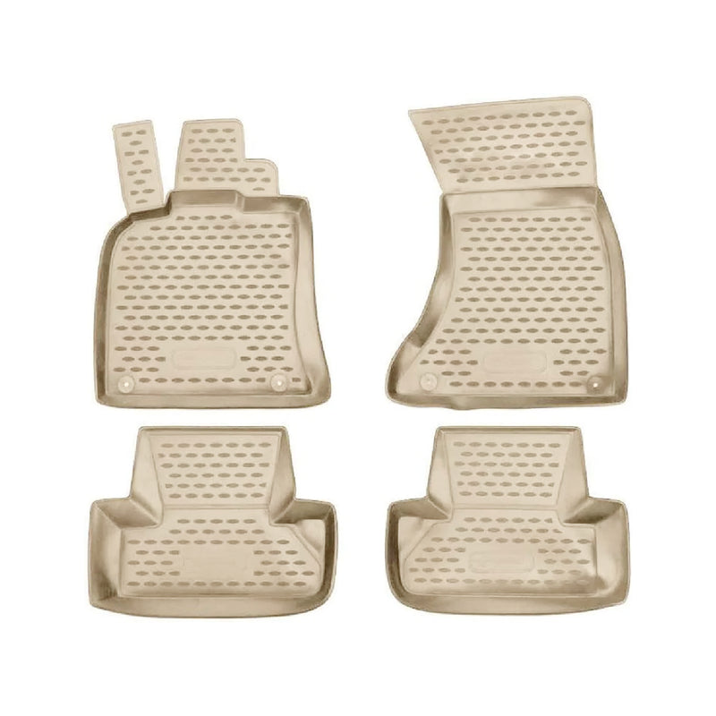 OMAC 3D Tapis de sol pour Audi Q5 8RB 2008-2017 caoutchouc TPE Beige 4Pcs