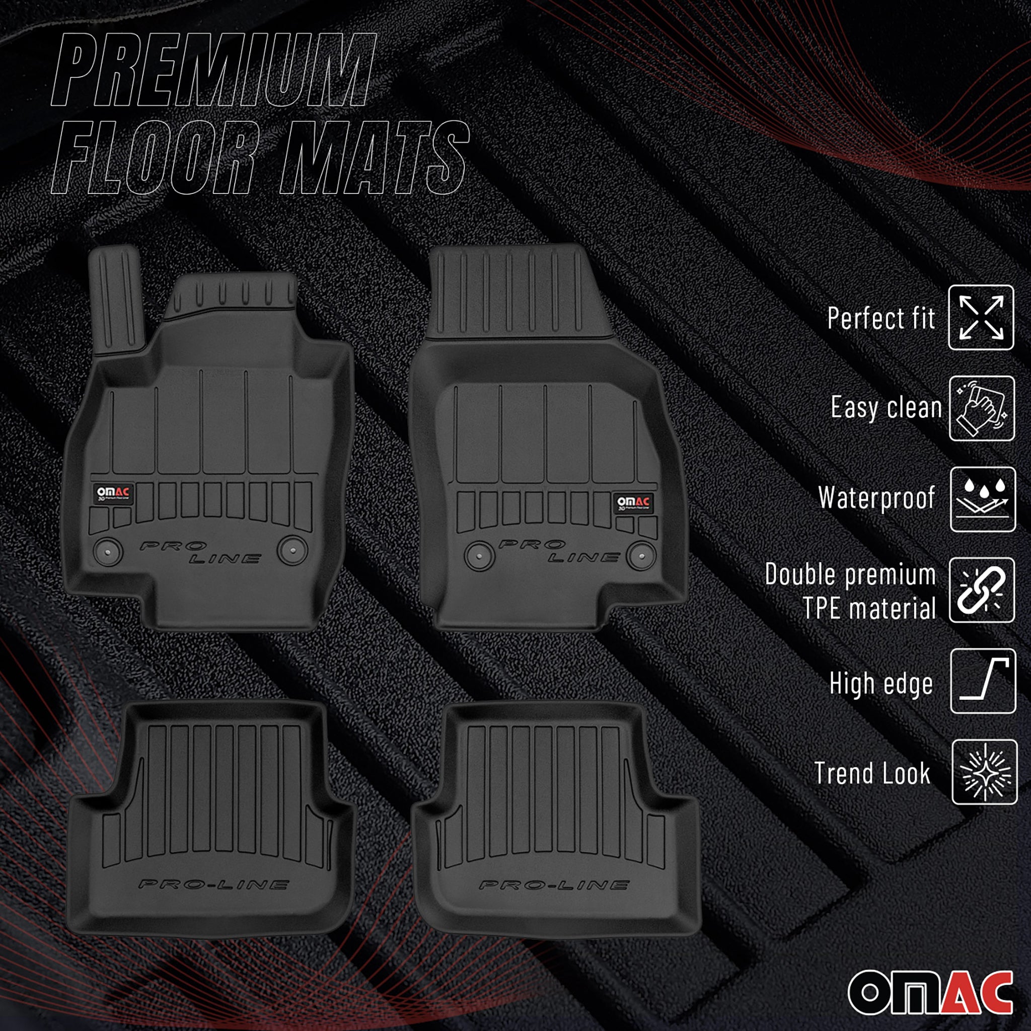 Tapis de Sol pour VW Polo 2017-2022 TPE Noir