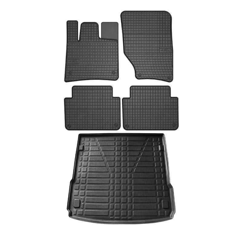 Kit Tapis de sol et coffre pour Audi Q7 4LB 2006-2015 Noir TPE