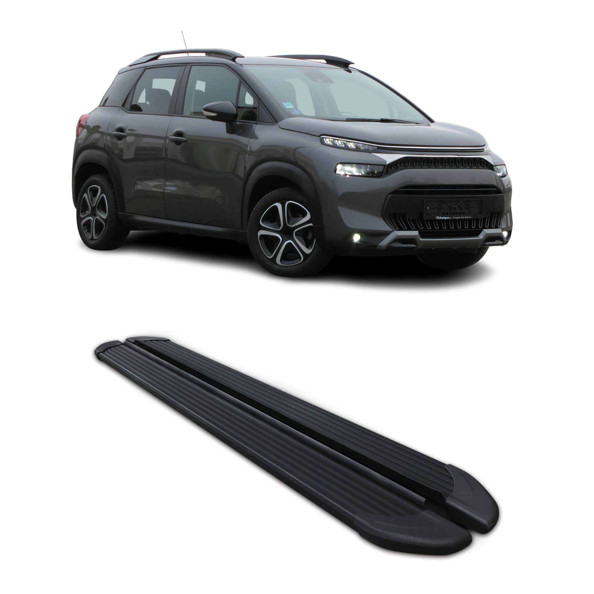 Marchepieds Latéraux pour Citroen C3 Aircross 2017-2024 Noir Aluminium 2Pcs