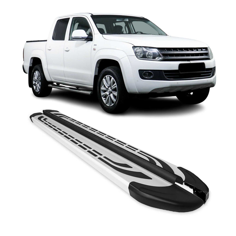 Marchepieds Latéraux pédale pour VW Amarok Double Cab  2010-2022 Alu Gris 2Pcs