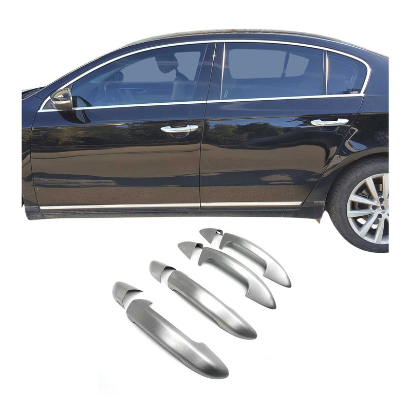 Couverture de poignée de porte pour VW Passat 2010-2015 Acier Brossé 4 Pcs