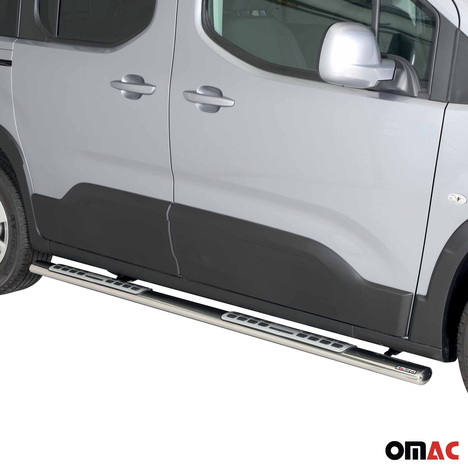 Marchepieds Latéraux pour Peugeot Rifter 2018-2026 Acier Inoxy Argent