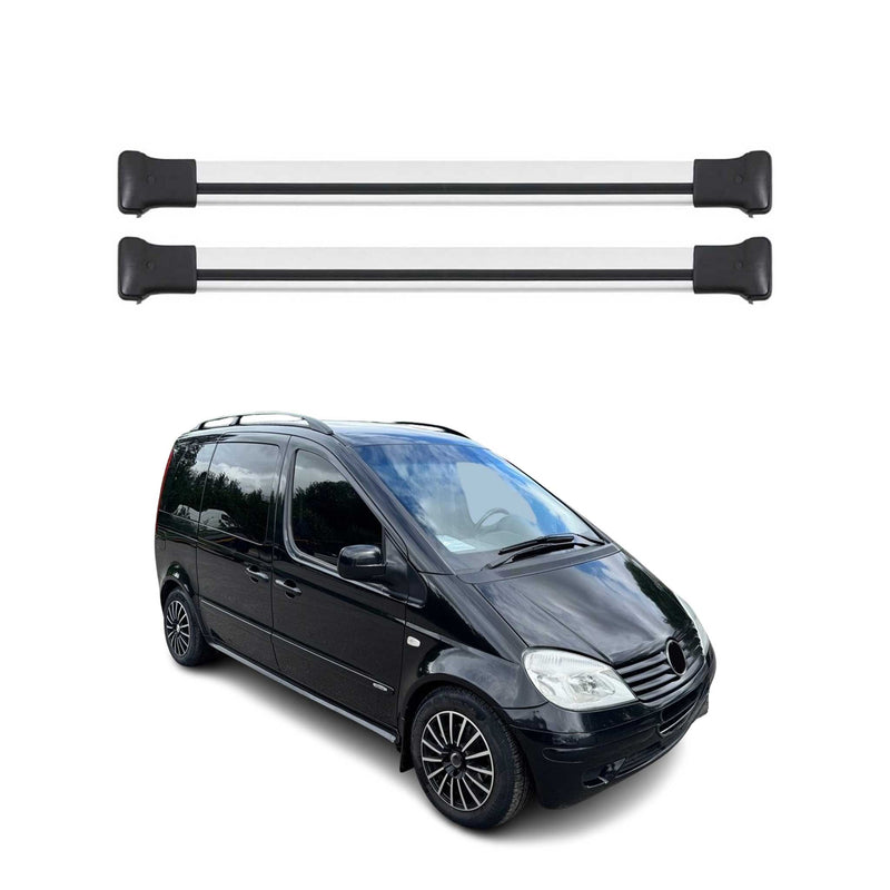 Barres de toit transversales pour Mercedes Vaneo 2002-2005 Aluminium Gris