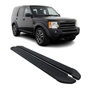 Marchepieds Latéraux pour Land Rover Discovery III 2004-2009 Noir Aluminium 2x