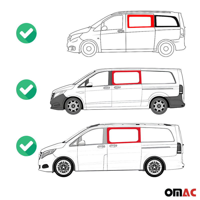 Vitre de Porte pour Mercedes Vito W447 2014-2023 L2 L3 Avant Gauche Verre fixe