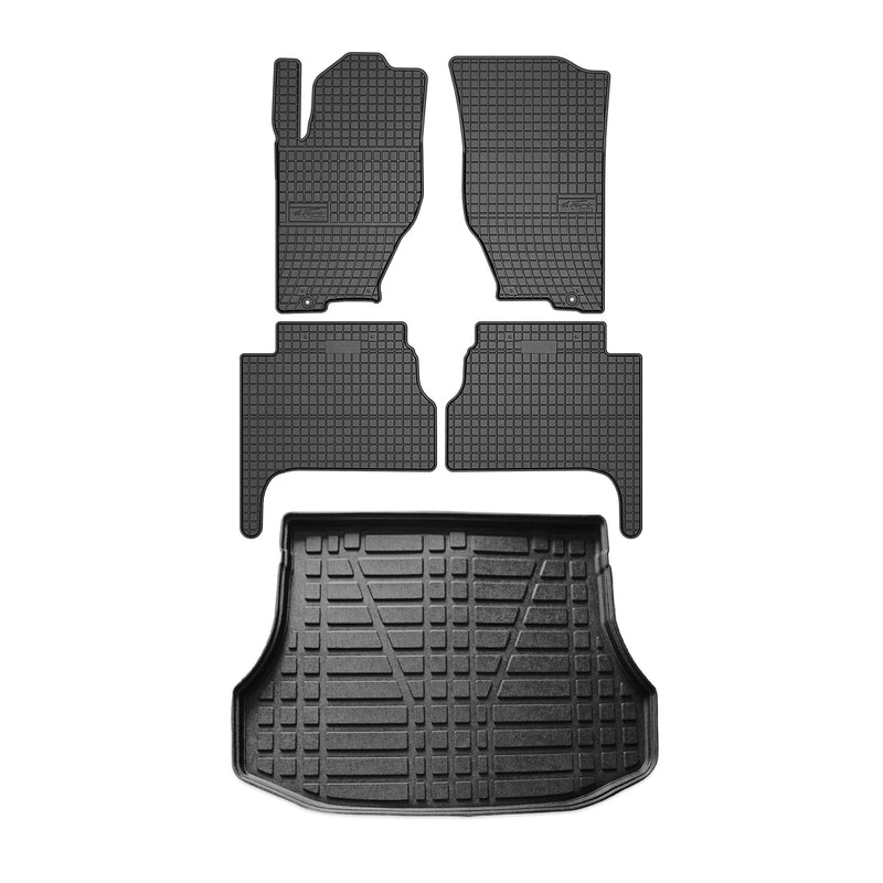 Kit Tapis de sol et coffre pour Kia Sorento 2003-2009 TPE Noir