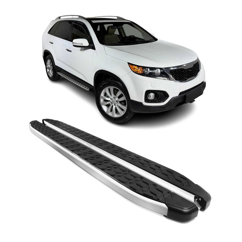Marchepieds Latéraux pour Kia Sorento 2009-2013 Gris Noir Aluminium 2Pcs