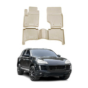 Tapis de sol pour Porsche Cayenne 2002-2010 en caoutchouc TPE 3D Beige 4Pcs