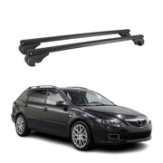 Barres de toit Transversales pour Mazda 6 2002-2007 Aluminium Noir