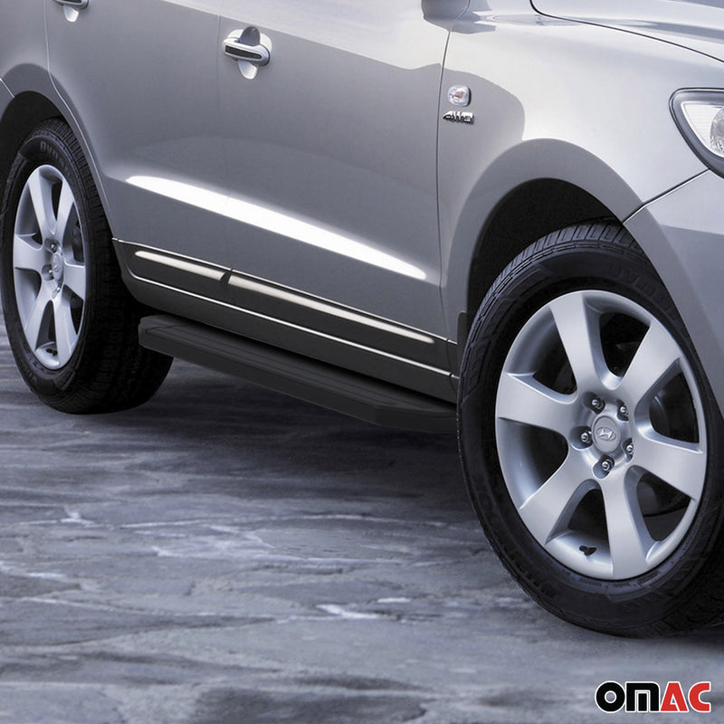 Marchepieds Latéraux pour Hyundai Santa Fe 2006-2012 Alu Noir ABE