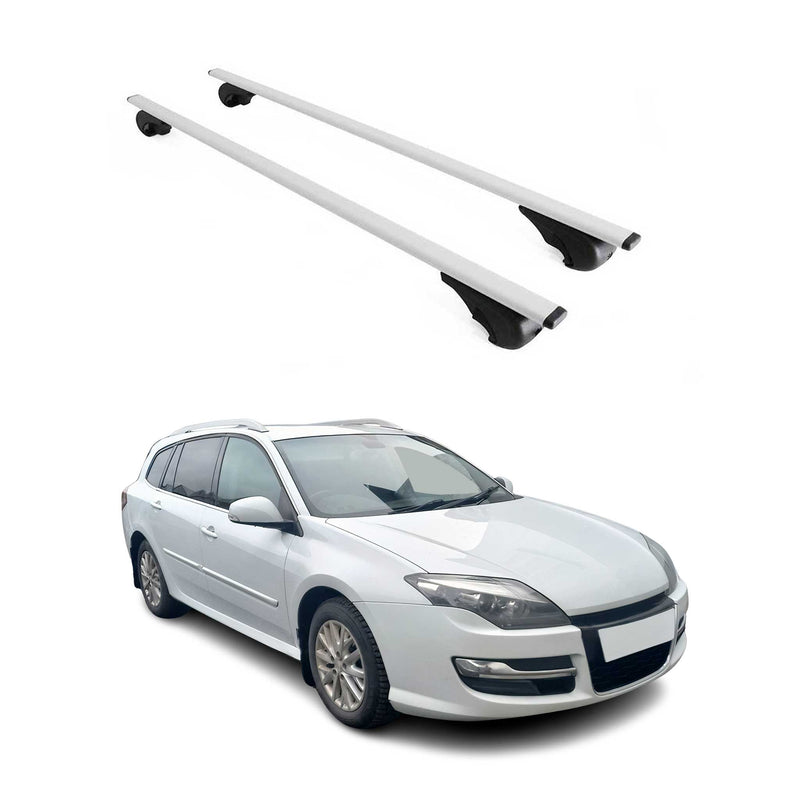 Barres de toit Transversales pour Renault Laguna 2007-2015 Fer Argent