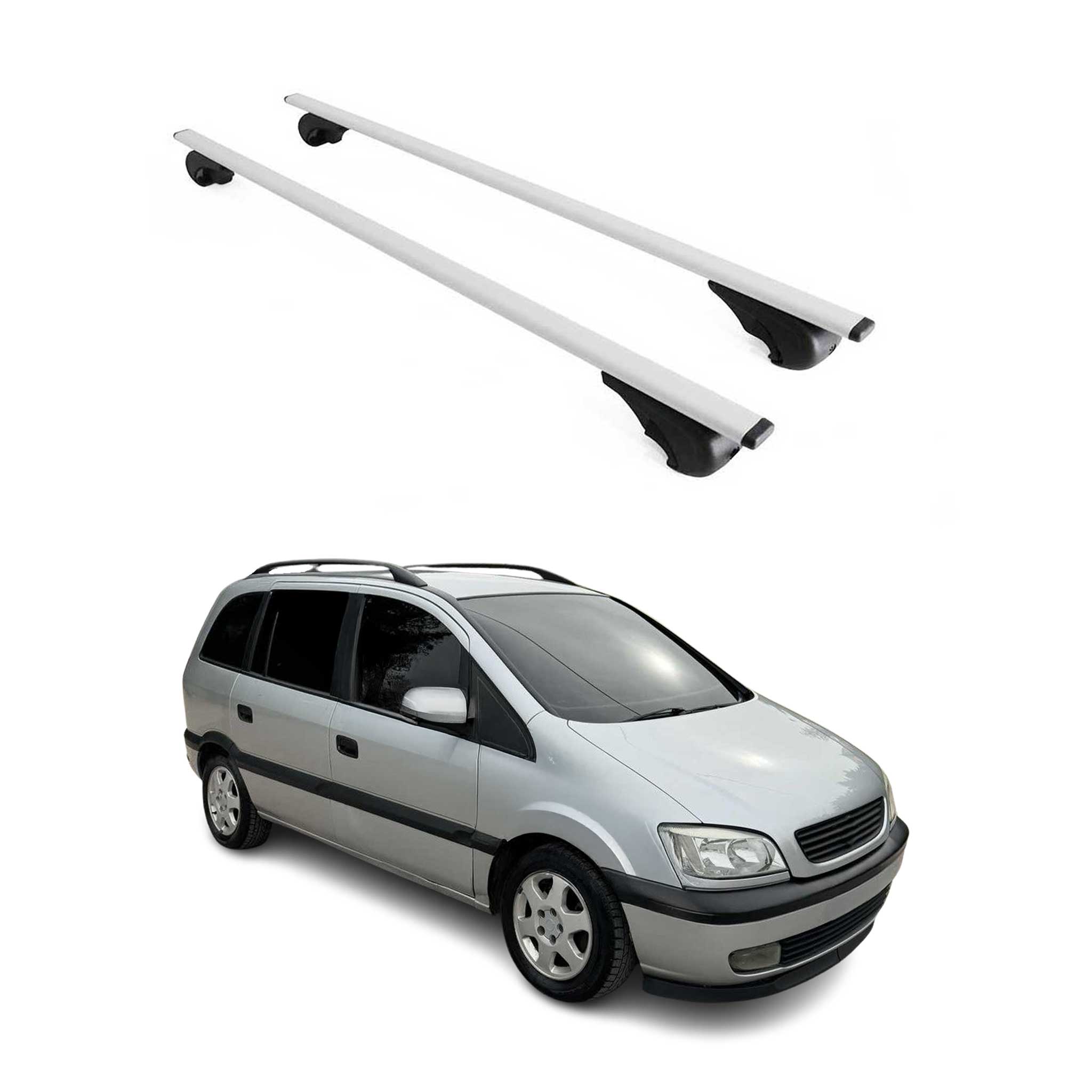 Barres de toit Transversales pour Opel Zafira A 1999-2005 Fer Argent