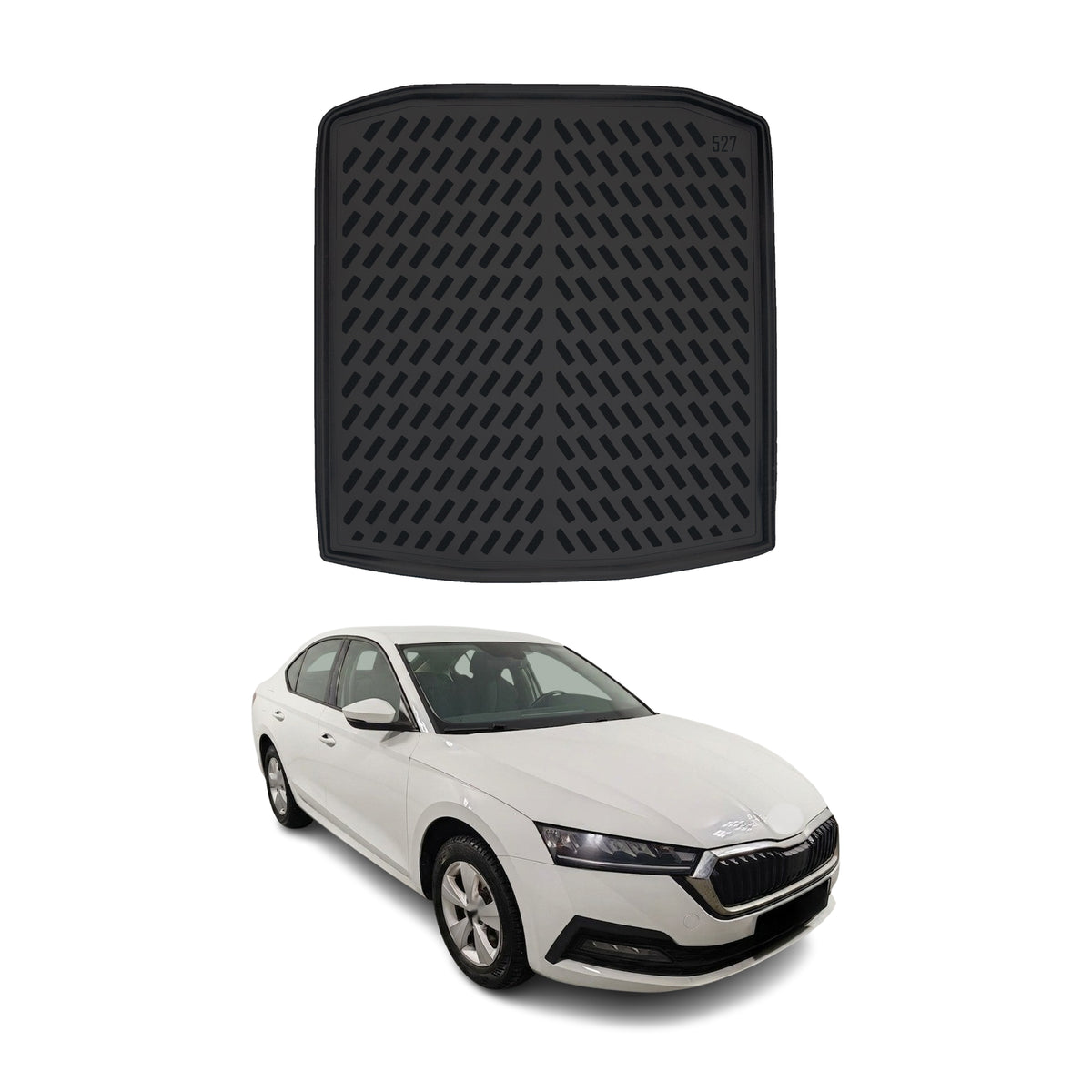 Tapis de coffre pour Skoda Octavia Combi 2020-2027 Noir 3D en TPE