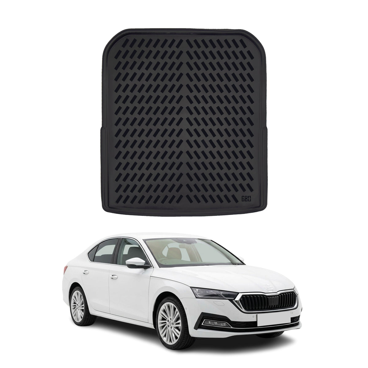 Tapis de coffre Supérieur pour Skoda Superb 2015-2024 Noir 3D en Caoutchouc TPE