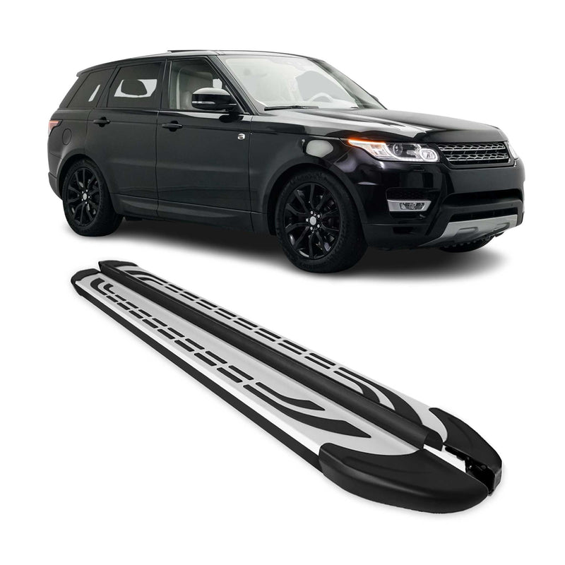 Marchepieds Latéraux pour Range Rover Sport 2013-2024 Aluminium Gris Noir 2Pcs