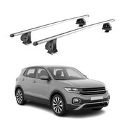 Barres de toit transversales Alu pour VW T-Cross (Sans barres) 2018-2026 Gris 2x