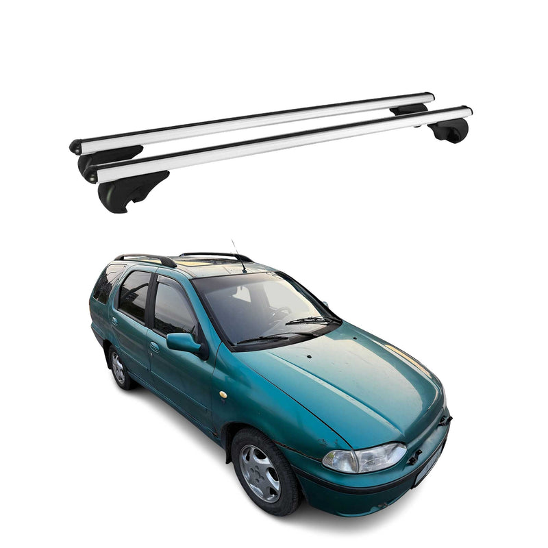 Barres de toit Transversales pour Fiat Palio 1996-2007 Aluminium Argent