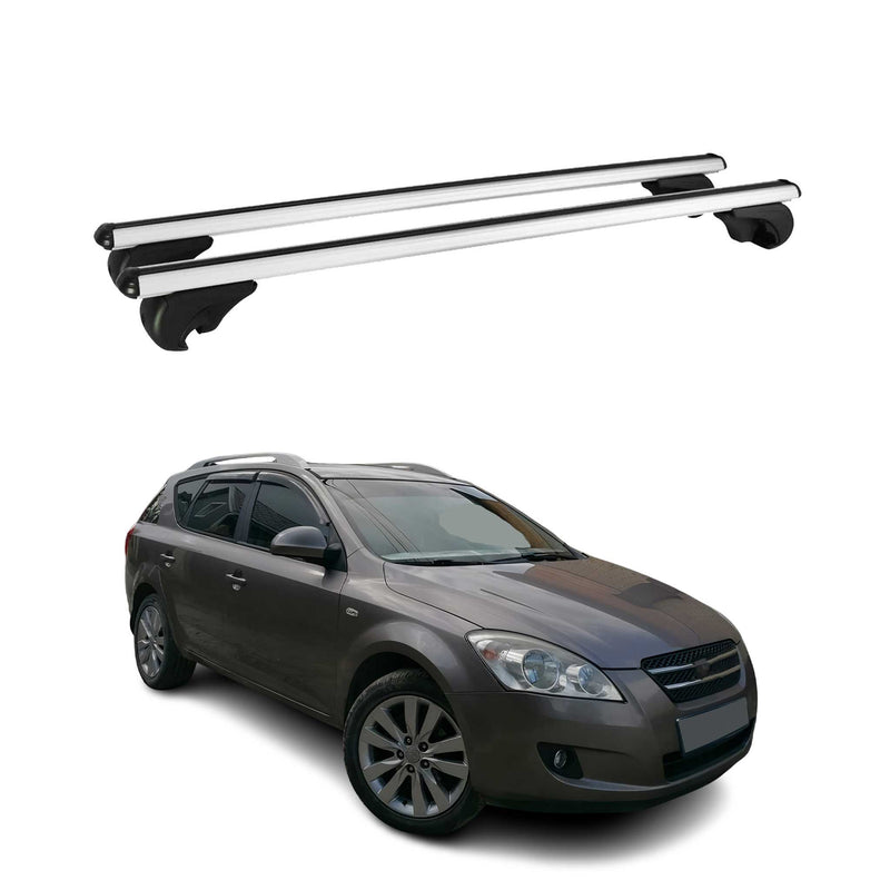 Barres de toit Transversales pour Kia Ceed Break 2007-2012 Aluminium Argent