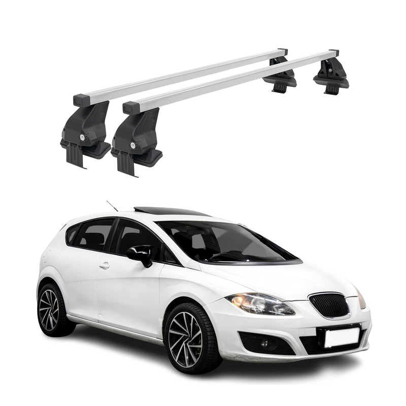Barres de toit transversales pour Seat Leon II 2009-2013 Gris