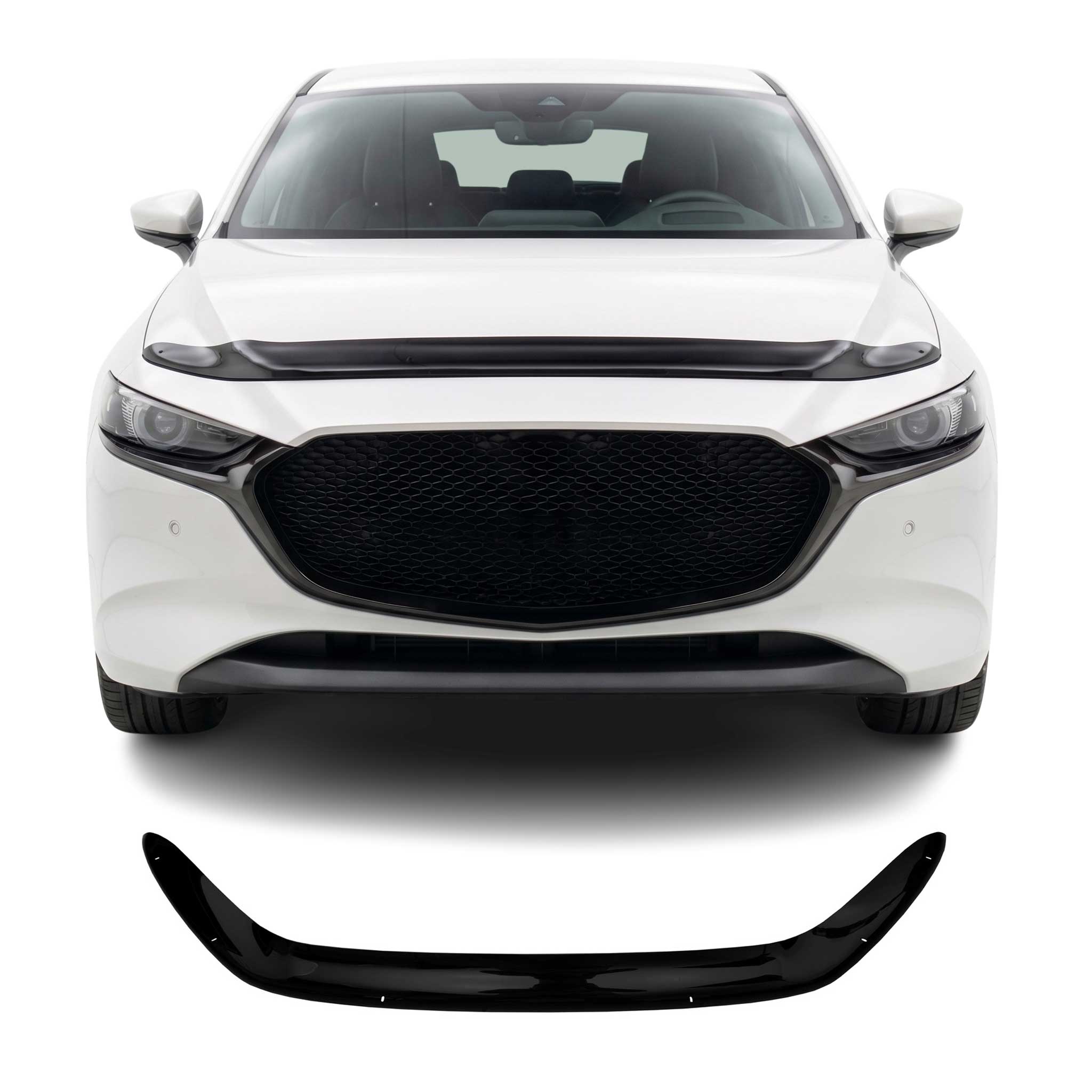 Deflecteurs d'air capot de voiture pour Mazda 3 2019-2026 Break Acrylique Noir