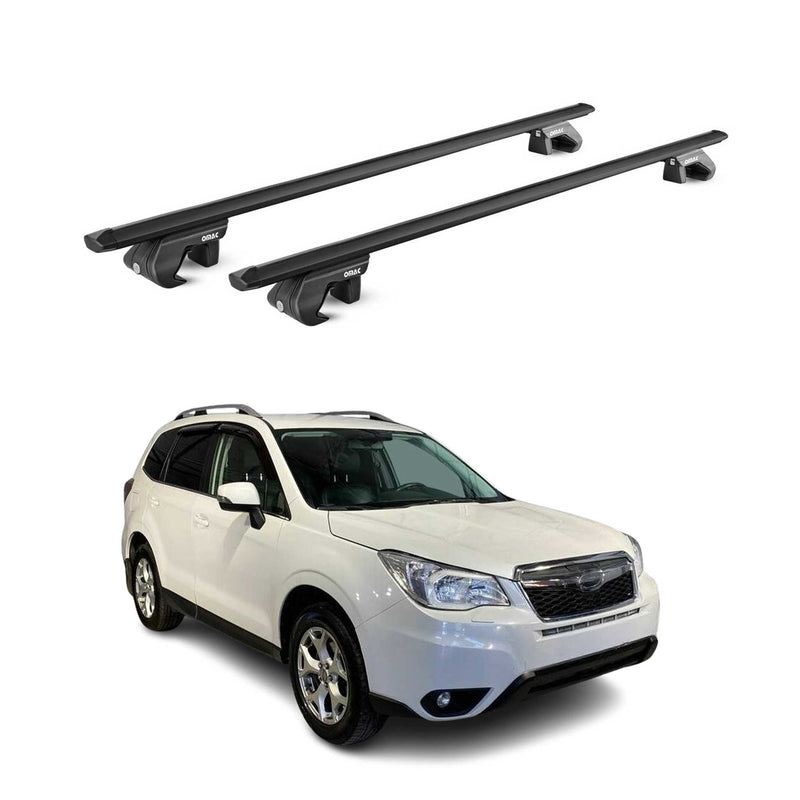 Barres de toit transversales pour Subaru Forester SJ 2013-2020 Alu Noir 2x ABE
