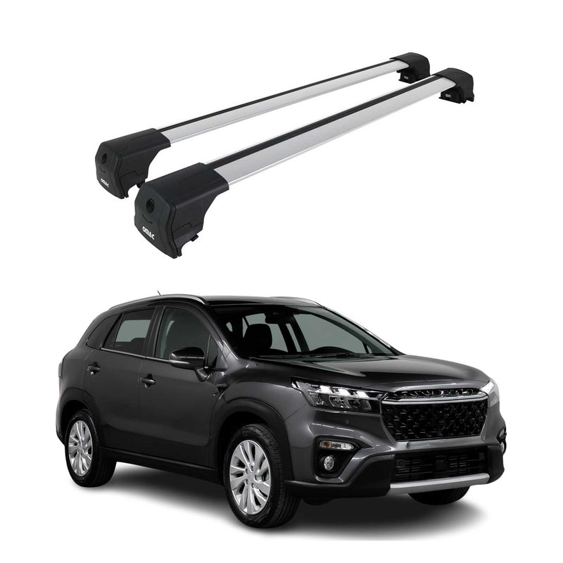 Barres De Toit Transversales pour Suzuki SX4 S-Cross 2020-2023 Alu Gris ABE