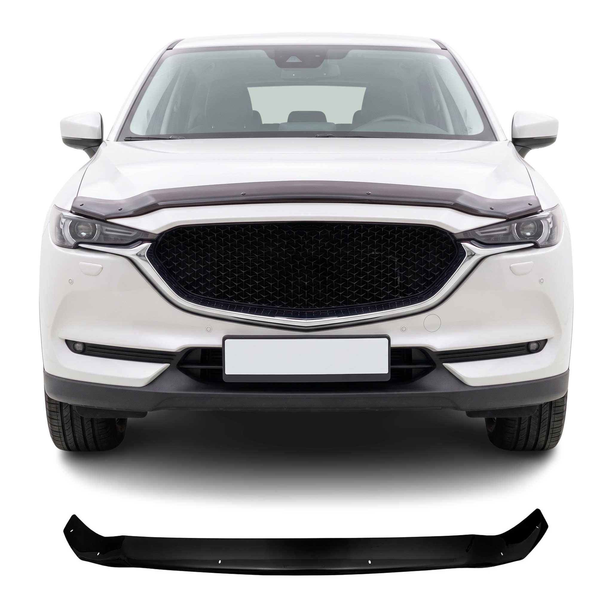 Deflecteurs d'air capot de voiture pour Mazda CX-5 2017-2021 Acrylique Noir