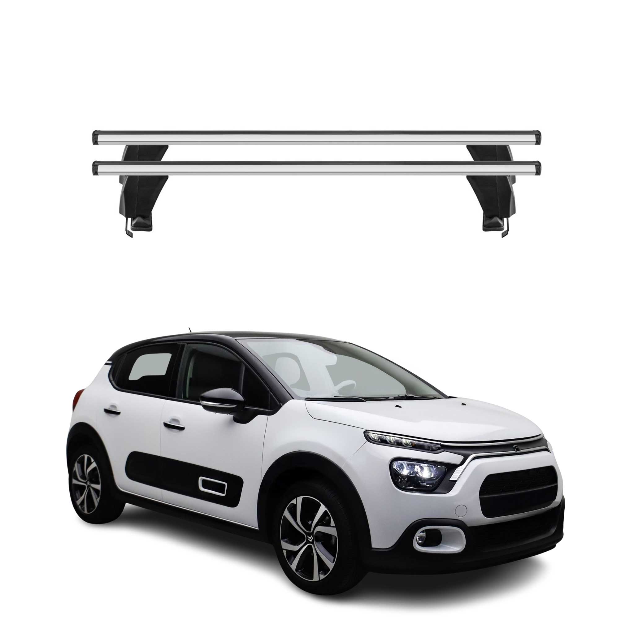 Menabo Barres de toit Transversales pour Citroën C3 mk4 / e-C3 2024-2026 Gris 2x