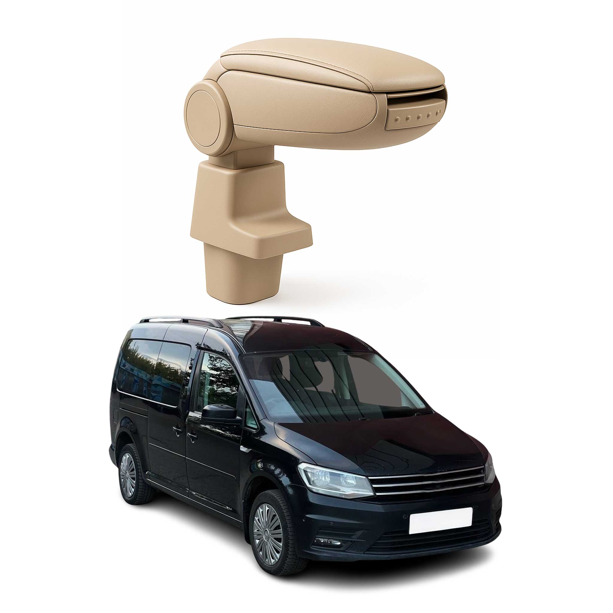 Accoudoir pour VW Caddy 2003-2020 Touran 2003-2015 Vinyl Abs Beige