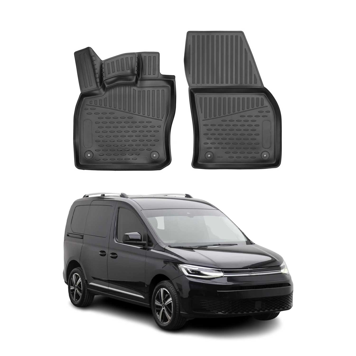 OMAC Tapis de sol pour Volkswagen Caddy 2020-2026 sur mesure en caoutchouc Noir
