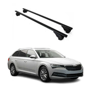 Barres de toit Transversales pour Skoda Superb 2015-2024 Break Fer Noir