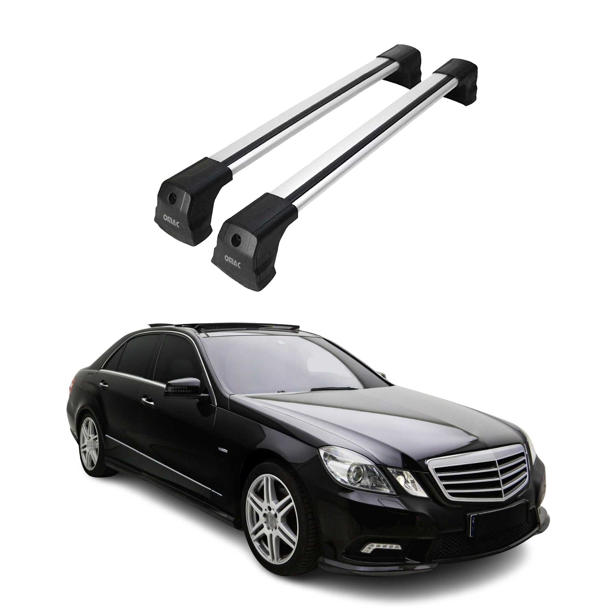 Barres de toit transversales pour Mercedes Classe E W212 Berline 2010-2016 Gris