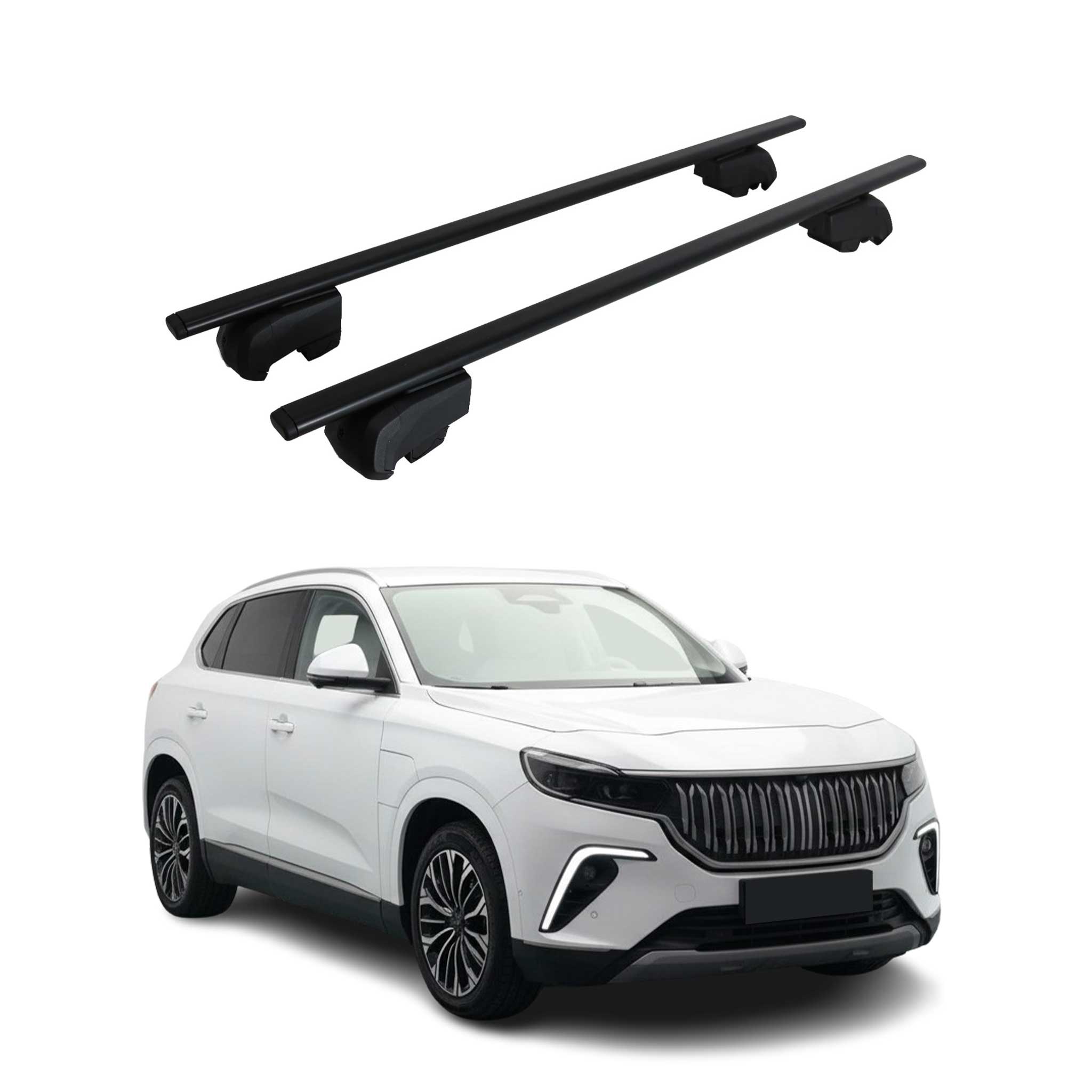Barres de toit Transversales pour Togg T10X 2023-2026 Fer Noir ABE 2x