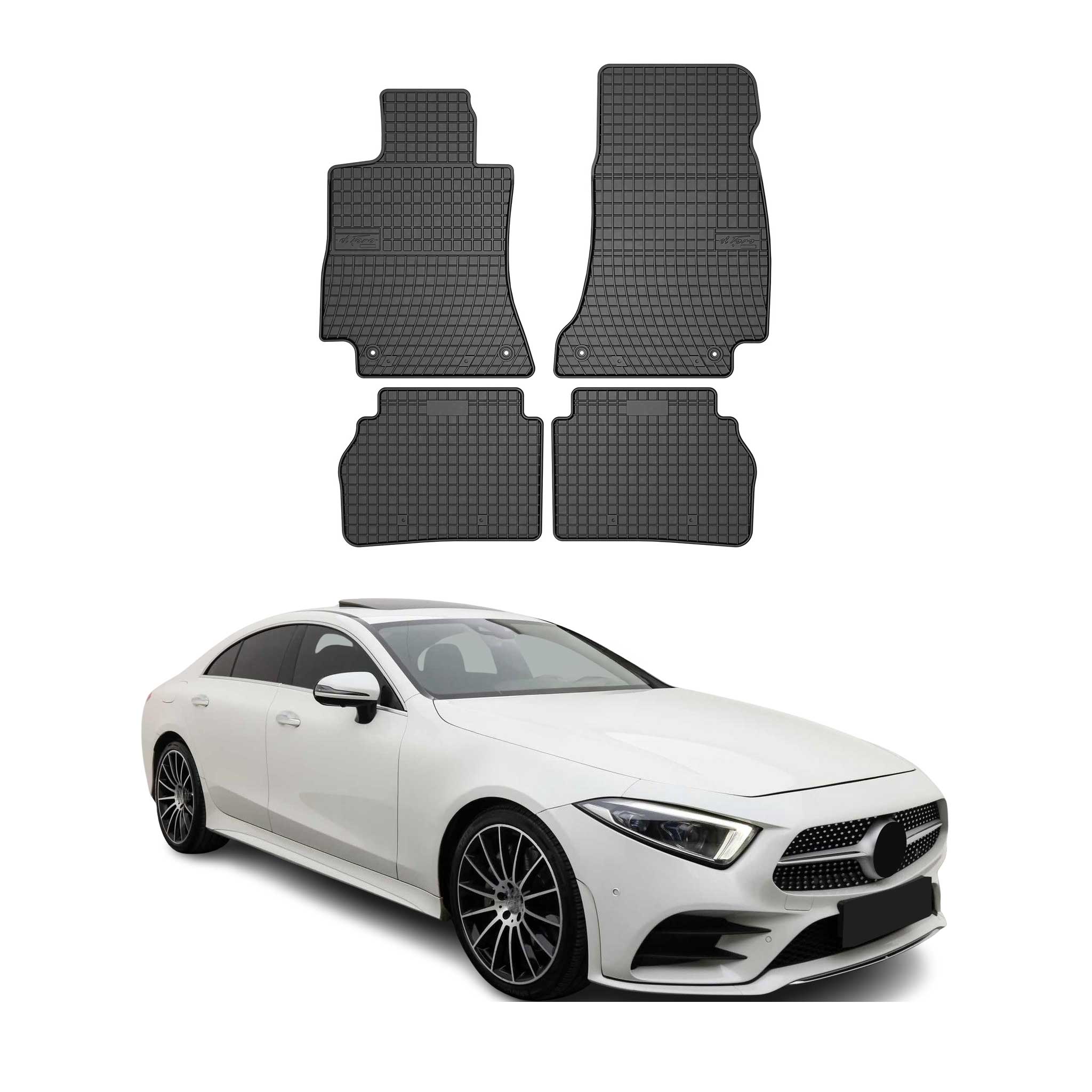 Tapis de Sol pour Mercedes Classe CLS C257 2018-2026 Caoutchouc Noir