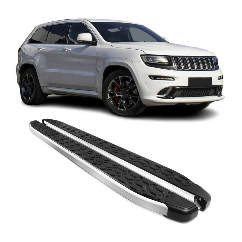 2011-2021 Jeep Grand Cherokee Marchepieds Latéraux Gris Noir Aluminium 2Pcs